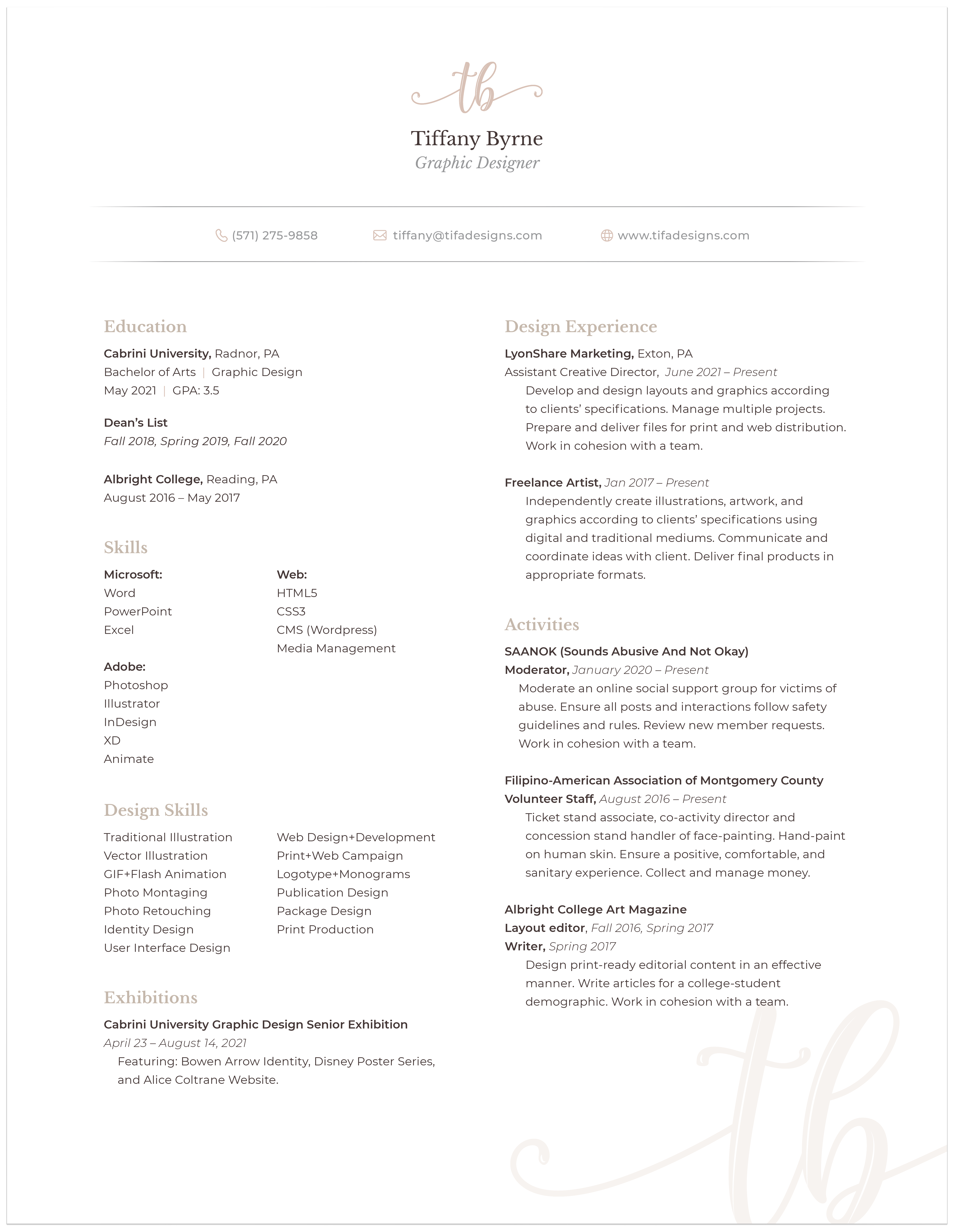 Copy of Tiffany Byrne's Resume